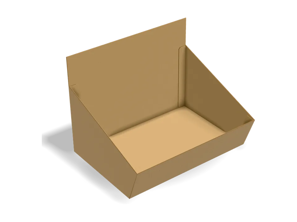 Display with sloped front
